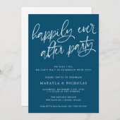 Invitation Fête de réception de mariage Navy pour toujours he (Devant / Derrière)