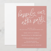 Invitation Fête de réception de mariage rose pour toujours (Devant / Derrière)