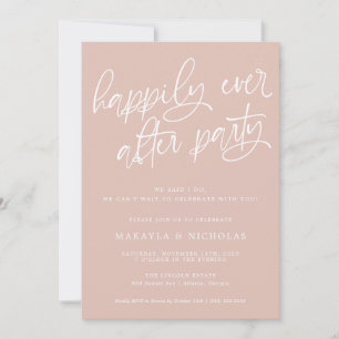 Invitation Fête de réception de mariage rose pour toujours he