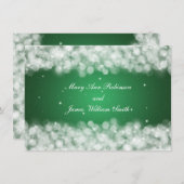 Invitation Fête de réception élégante Étincelle Émeraude Vert (Devant / Derrière)