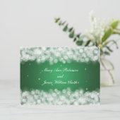 Invitation Fête de réception élégante Étincelle Émeraude Vert (Debout devant)