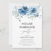 Invitation fête de réchauffage des fleurs bleues (Devant)