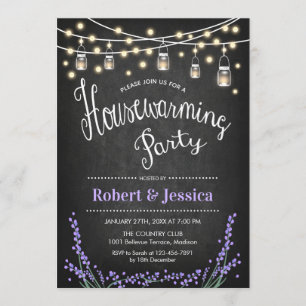 Invitation Fête de réchauffement de la maison - Chalkboard Ma
