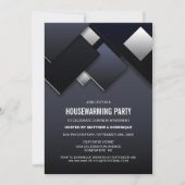 Invitation Fête de réchauffement domestique gris noir (Devant)