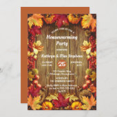 Invitation Fête de réchauffement ménager - Feuilles d'automne (Devant / Derrière)