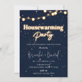 Invitation Fête de réchauffement Vintage noir et blanc (Devant)