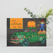 Invitation Fête de récolte automnale de camion rustique vinta (Debout devant)