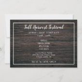 Invitation Fête de récolte automnale de camion rustique vinta (Dos)