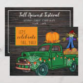 Invitation Fête de récolte automnale de camion rustique vinta (Devant / Derrière)