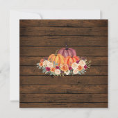 Invitation Fête de récolte d'automne de citrouille en bois Co (Dos)