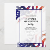 Invitation Fête de reconnaissance de la clientèle avec drapea (Devant / Derrière)