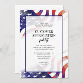 Invitation Fête de Remerciement Client Drapeau Patriotique (Devant / Derrière)