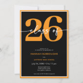 Invitation Fête de remise de diplôme avec écriture orange min (Devant)