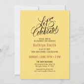 Invitation Fête de remise de diplôme de photo bleue de paille (Dos)