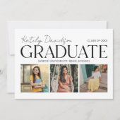 Invitation Fête de remise de diplôme moderne avec trois photo (Devant)