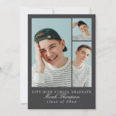 Invitation Fête de remise de diplôme photo noir et blanc mode (Dos)