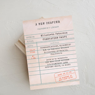 Invitation Fête de remise de diplôme pour un amateur de livre