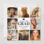 Invitation Fête de remise de diplôme simple et moderne avec 8 (Devant)