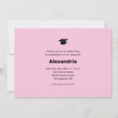 Invitation Fête de remise de diplômes avec écriture moderne e (Dos)