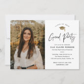 Invitation Fête de remise de diplômes avec photo noir & blanc (Devant)