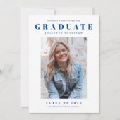 Invitation Fête de remise de diplômes avec photo simple et mo (Devant)