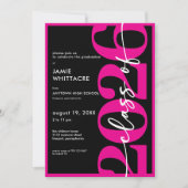 Invitation Fête de remise de diplômes avec typographie minima (Devant)