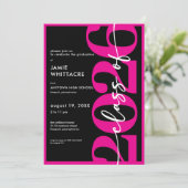 Invitation Fête de remise de diplômes avec typographie minima (Debout devant)