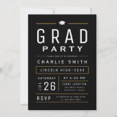 Invitation Fête de remise de diplômes avec typographie simple (Devant)