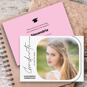 Invitation Fête de remise de diplômes avec un design de texte