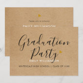 Invitation Fête de remise de diplômes avec un script rustique (Devant / Derrière)