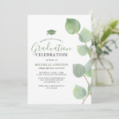 Invitation Fête de remise de diplômes avec verdure d'eucalypt (Debout devant)