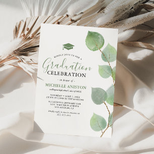 Invitation Fête de remise de diplômes avec verdure d'eucalypt