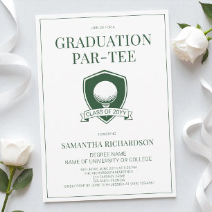 Invitation Fête de remise de diplômes de golf élégante verte