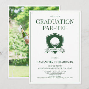 Invitation Fête de remise de diplômes de golf vert et blanc p