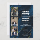 Invitation 🎓Fête de remise de diplômes de luxe avec code QR (Devant)