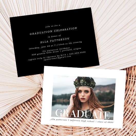 Invitation Fête de Remise de Diplômes de Style Simple avec Ph