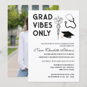 Invitation Fête de remise de diplômes d'infirmière avec photo