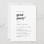 Invitation Fête de remise de diplômes en typographie noire mo (Devant)