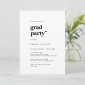 Invitation Fête de remise de diplômes en typographie noire mo (Debout devant)