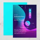 Invitation Fête de remise de diplômes Geometric Glow (Devant / Derrière)