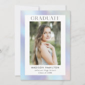 Invitation Fête de remise de diplômes holographique dégradé b (Devant)