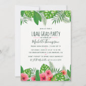 Invitation Fête de remise de diplômes Luau tropical à l'aquar (Devant)