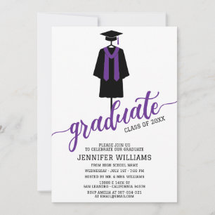 Invitation Fête de Remise de Diplômes Minimaliste avec Casque