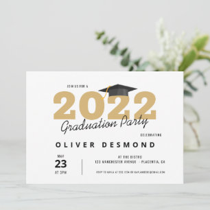 Invitation Fête de remise de diplômes minimaliste simple mode