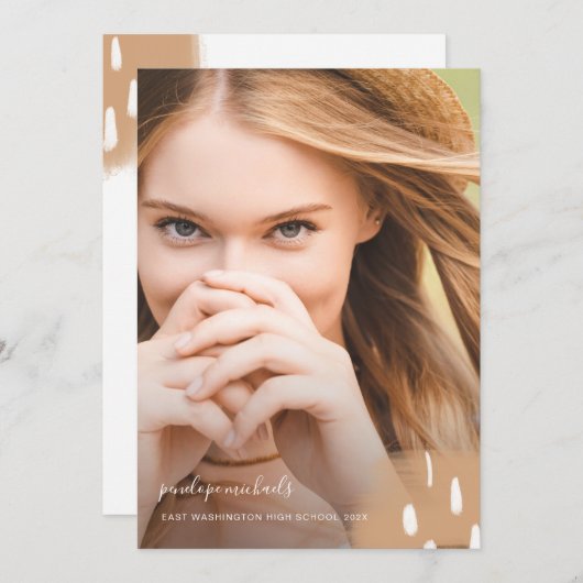 Invitation Fête de remise de diplômes moderne avec éclaboussu (Devant / Derrière)