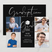 Invitation Fête de remise de diplômes moderne d'hier et d'auj (Devant / Derrière)