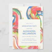 Invitation Fête de remise de diplômes moderne et abstrait à l (Devant)