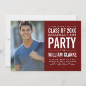 Invitation Fête de remise de diplômes moderne pour homme en B (Devant)