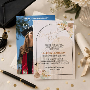 Invitation Fête de remise de diplômes personnalisée Bohème av