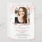 Invitation Fête de remise de diplômes Photo de diplômé Or Ros (Devant)